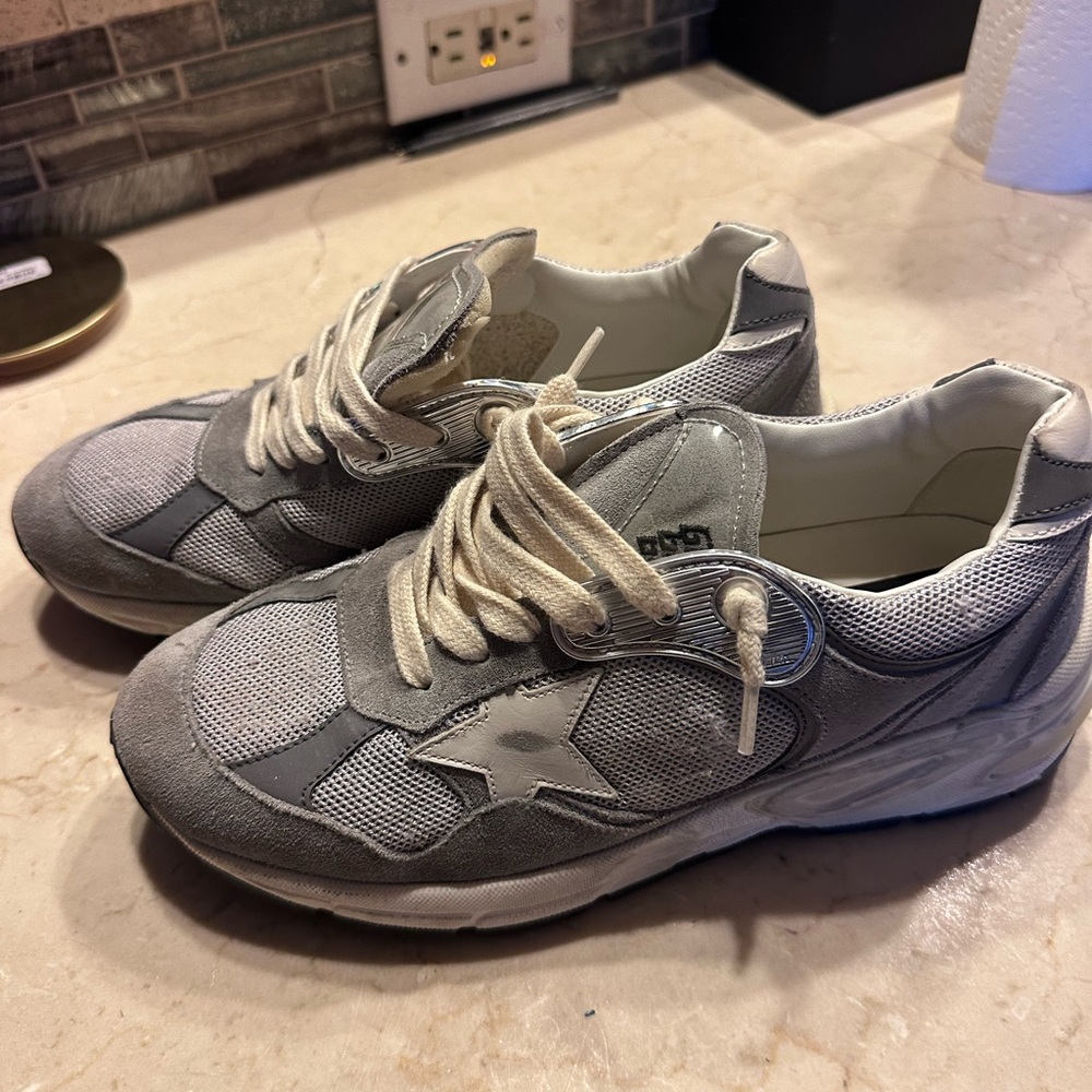 Gray and White Sneakers